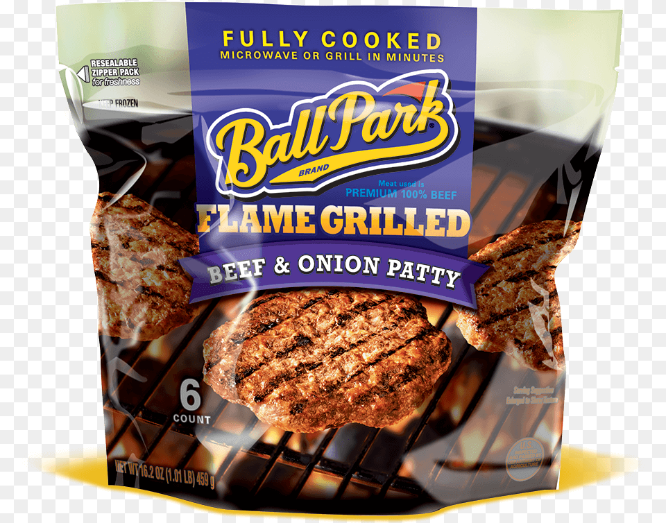 Ball Park Fully Cooked Frozen Flame Grilled Beef Onion Ball Park Franks, Bread, Food, Bbq, Cooking Free Png Download