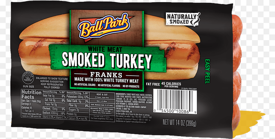 Ball Park Smoked White Turkey Franks Ball Park Turkey Hot Dogs, Food, Hot Dog Free Transparent Png
