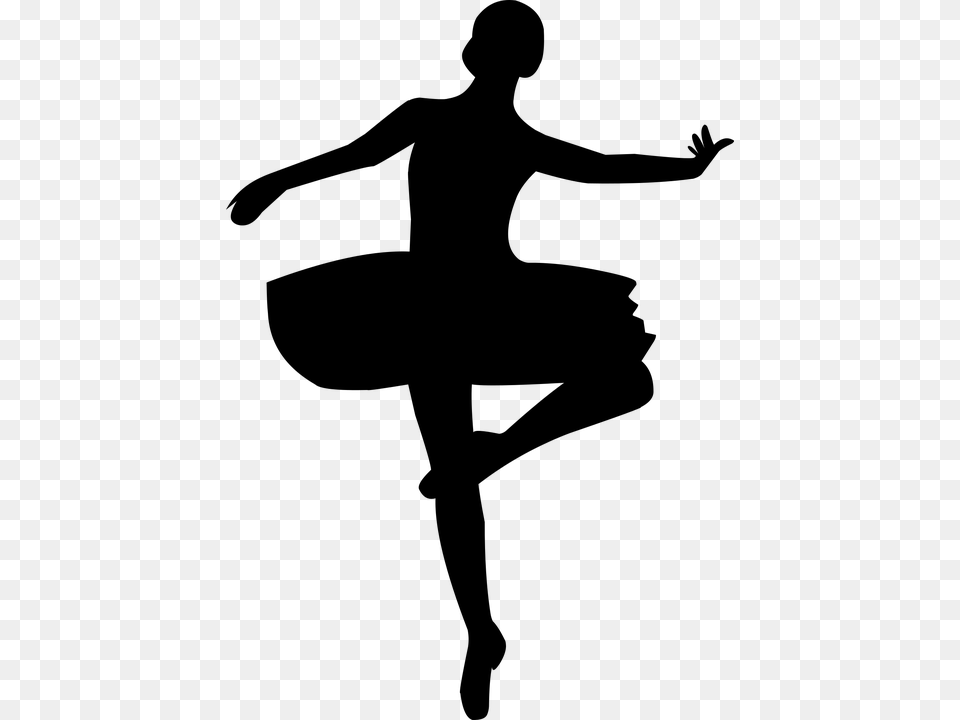 Ballerina Ballet Dance Dancing Female Girl Nutcracker Silhouette, Gray Free Png Download