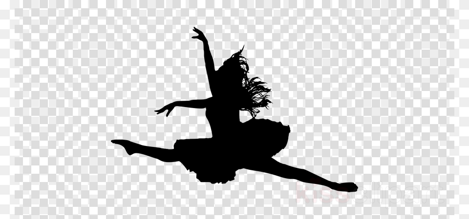 Ballerina Leaping Black Silhouette Clipart Ballet Clip Art, Stencil, Flying, Animal, Bird Free Png Download
