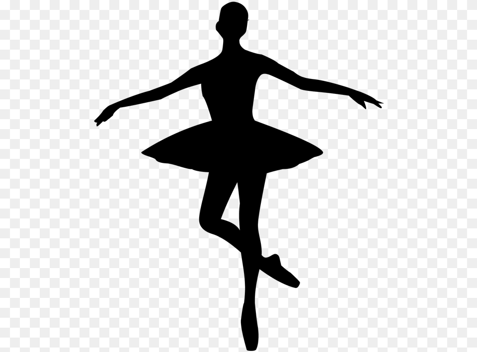 Ballerina Silhouette Dancing Woman Girl Female Siluetas De Mujeres Bailando, Gray Free Transparent Png