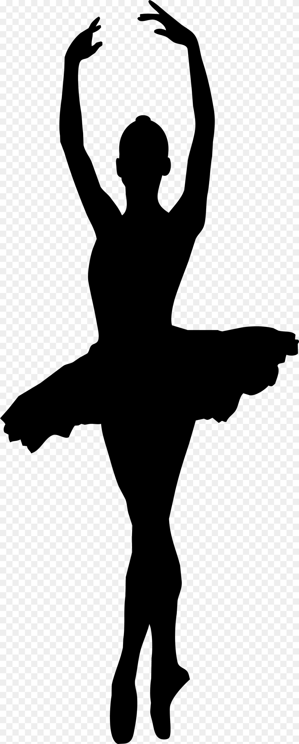 Ballerina Silhouette Transparent Background, Gray Png