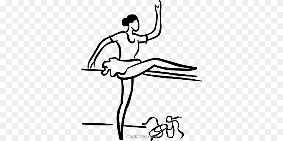 Ballerina Stretching Royalty Vector Clip Art Illustration, Dancing, Leisure Activities, Person, Ballet Png Image