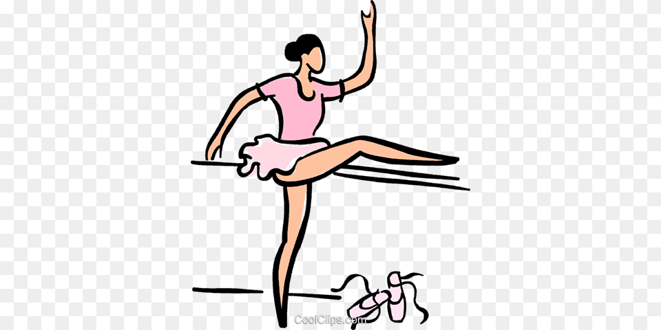 Ballerina Stretching Royalty Vector Clip Art Illustration, Ballet, Dancing, Leisure Activities, Person Png