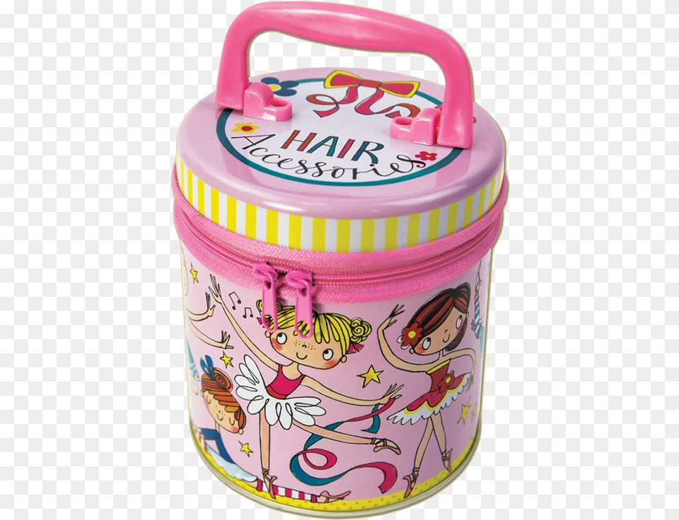 Ballerina Zipped Hair Tin Rachel Ellen Designs Pink Rachel Ellen Hair Accessories Tin, Birthday Cake, Cake, Cream, Dessert Free Transparent Png