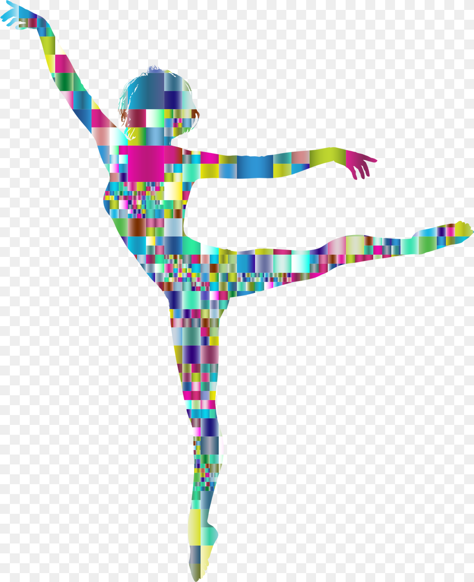 Ballet Dancer Mosaic Silhouette Woman Transparent Background Dancing, Leisure Activities, Person, Ballerina, Child Png