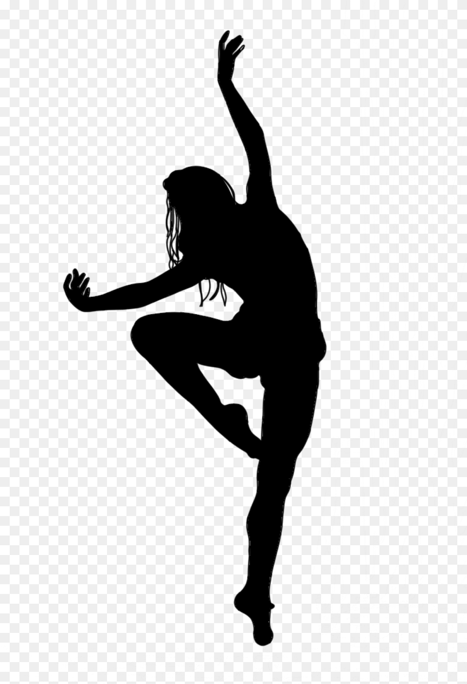 Ballet Dancer Silhouette Ballerina Pose Body Dance Black And White, Gray Free Transparent Png