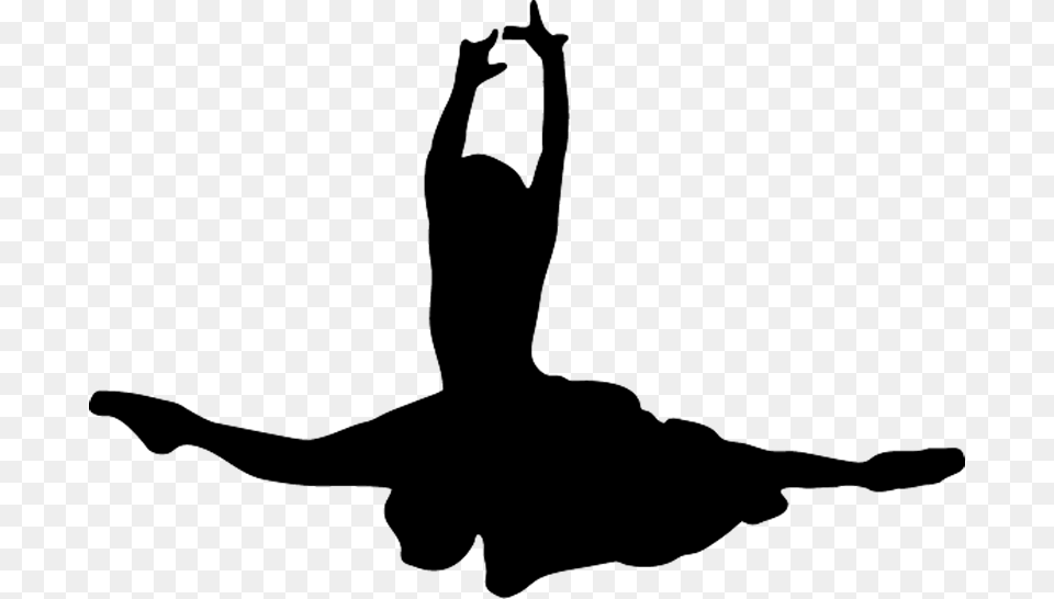 Ballet Dancer Silhouette Ballet Split Silhouette, Gray Free Png