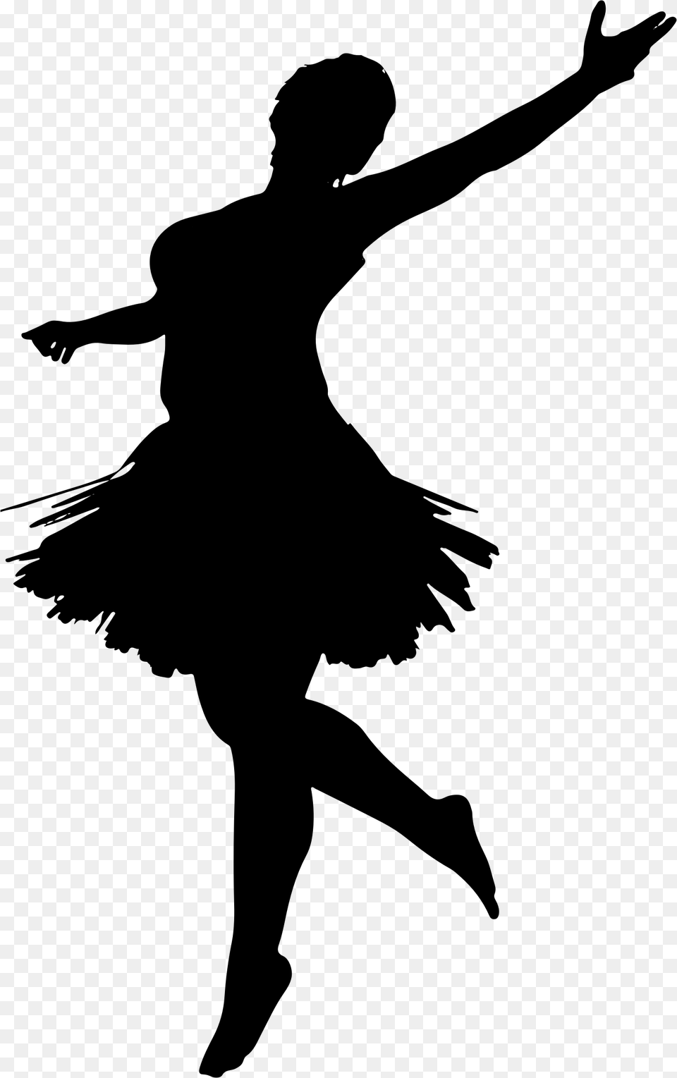 Ballet Dancer Silhouette Dancing Girl Silhouette, Gray Free Transparent Png