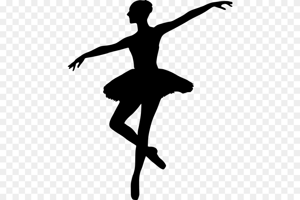 Ballet Dancer Silhouette Transparent, Gray Free Png Download