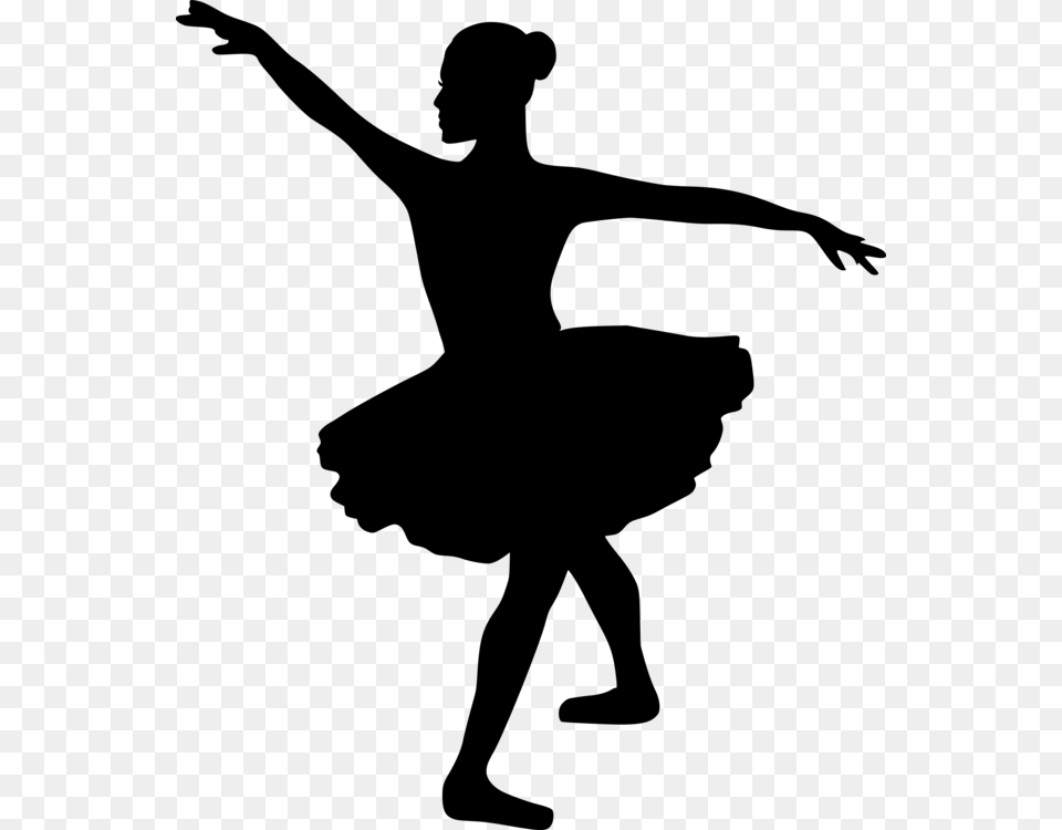 Ballet Dancer Silhouette Tutu, Gray Free Png