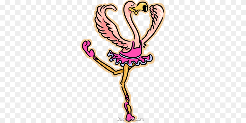 Ballet Dancing Flamingo Royalty Vector Clip Art Illustration, Leisure Activities, Person, Animal, Bird Free Png