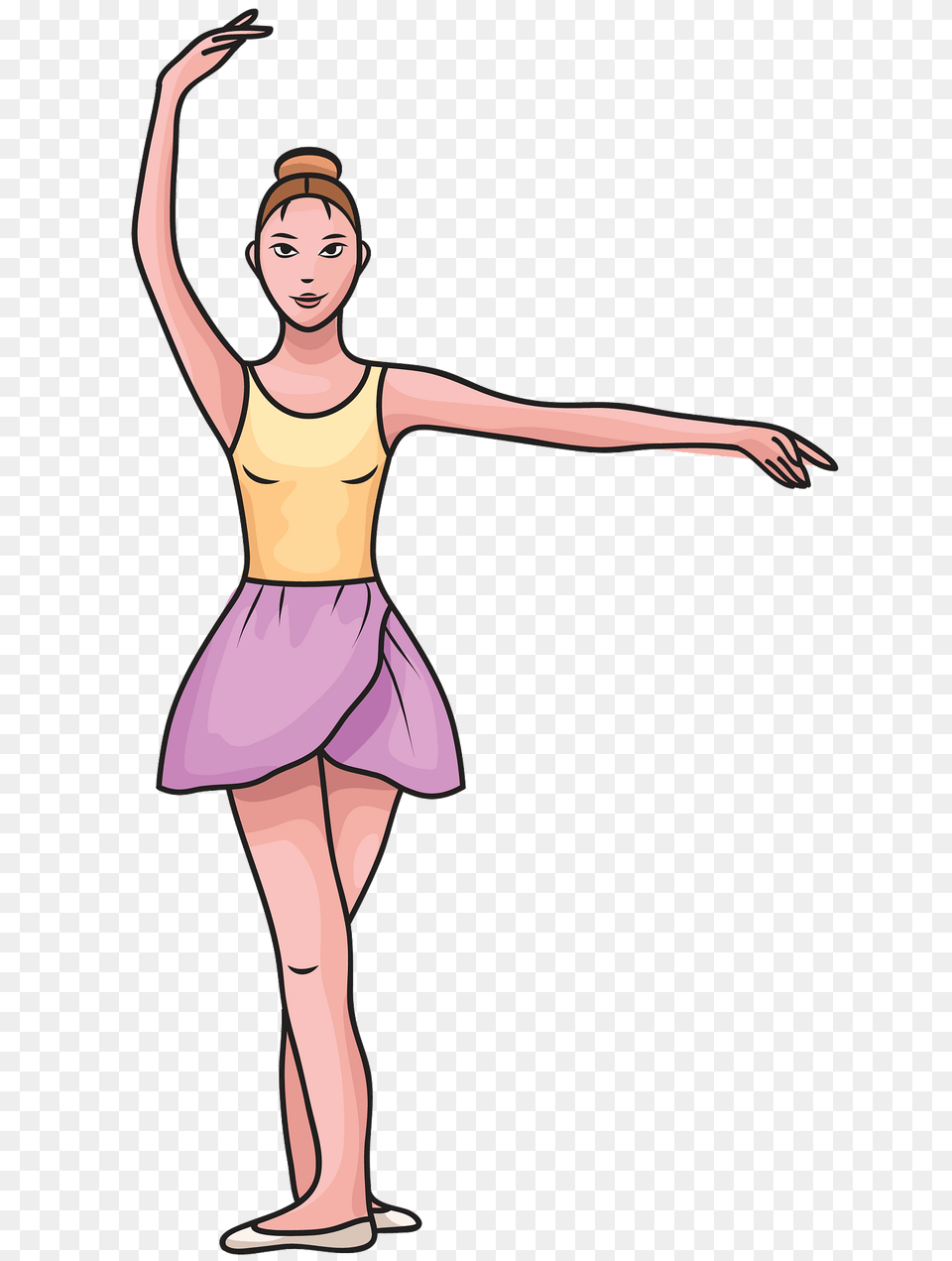 Ballet Position 4 Clipart, Ballerina, Dancing, Person, Leisure Activities Png Image