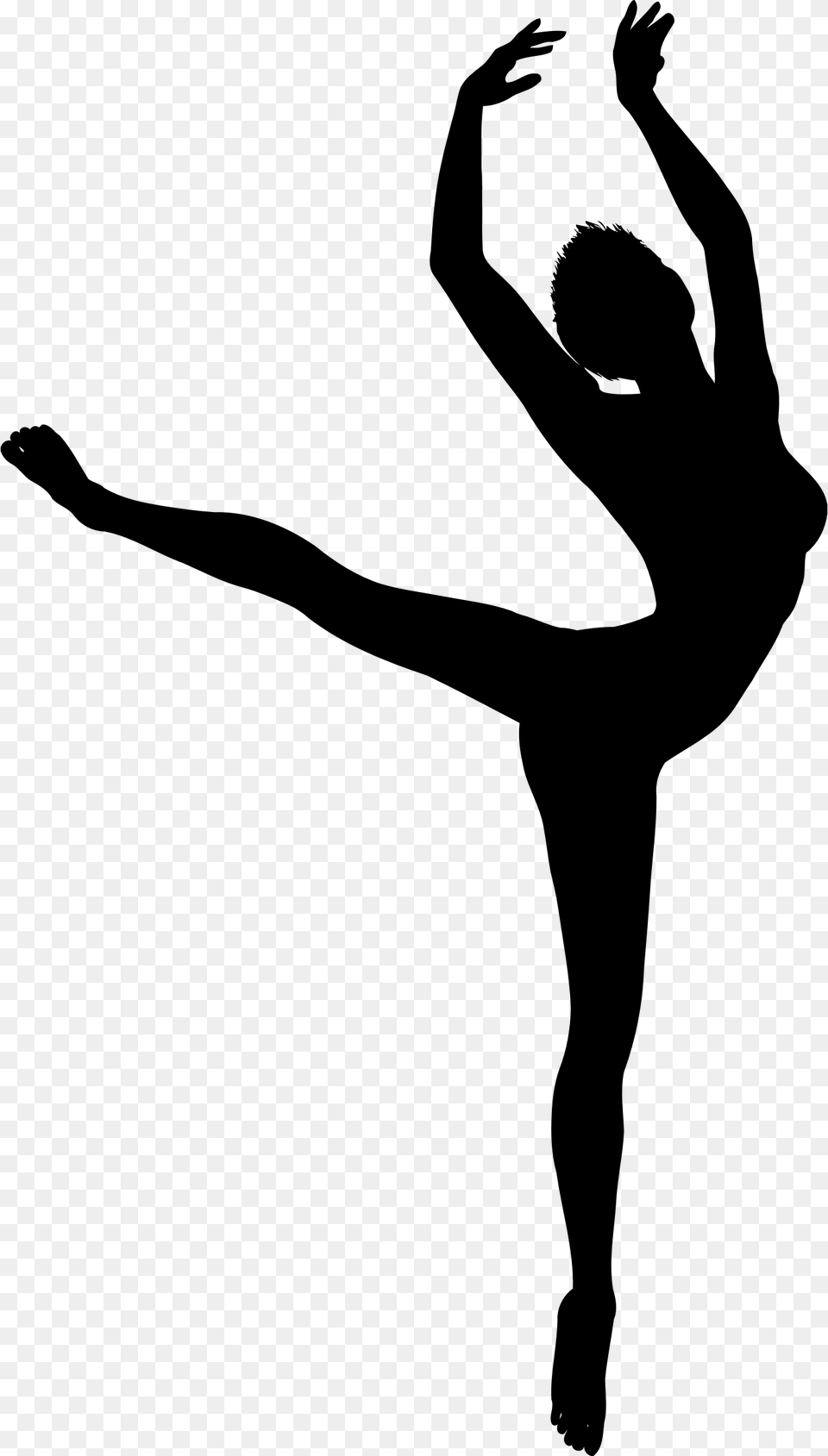 Ballet Silhouette With Background, Gray Free Transparent Png