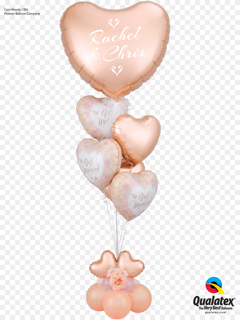 Ballon Drawing Just Married Rose Gold Balloon Bouquet For Free Transparent Png