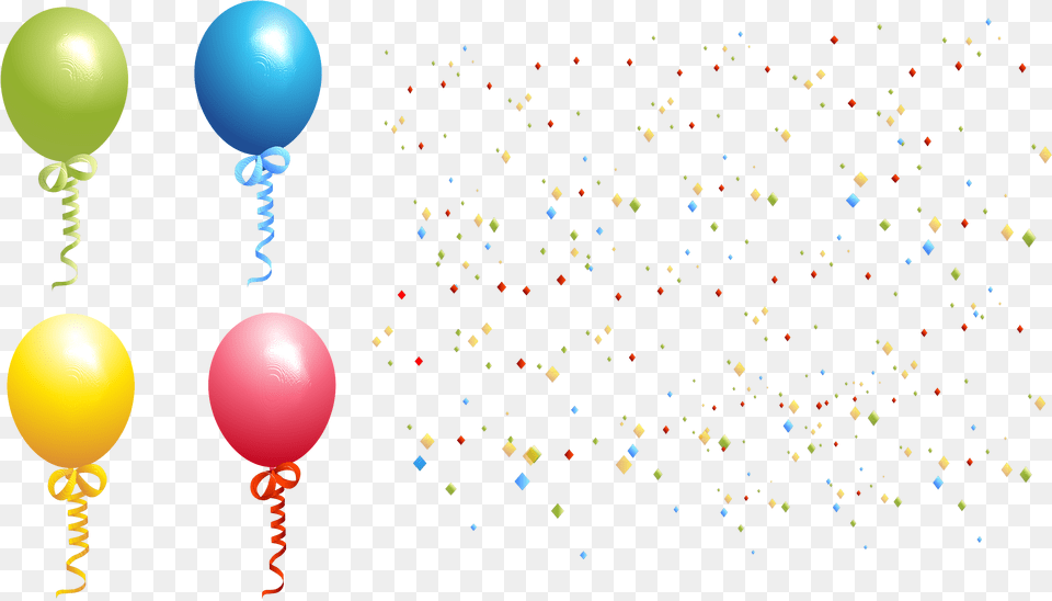 Balloon, Paper, Confetti Free Png