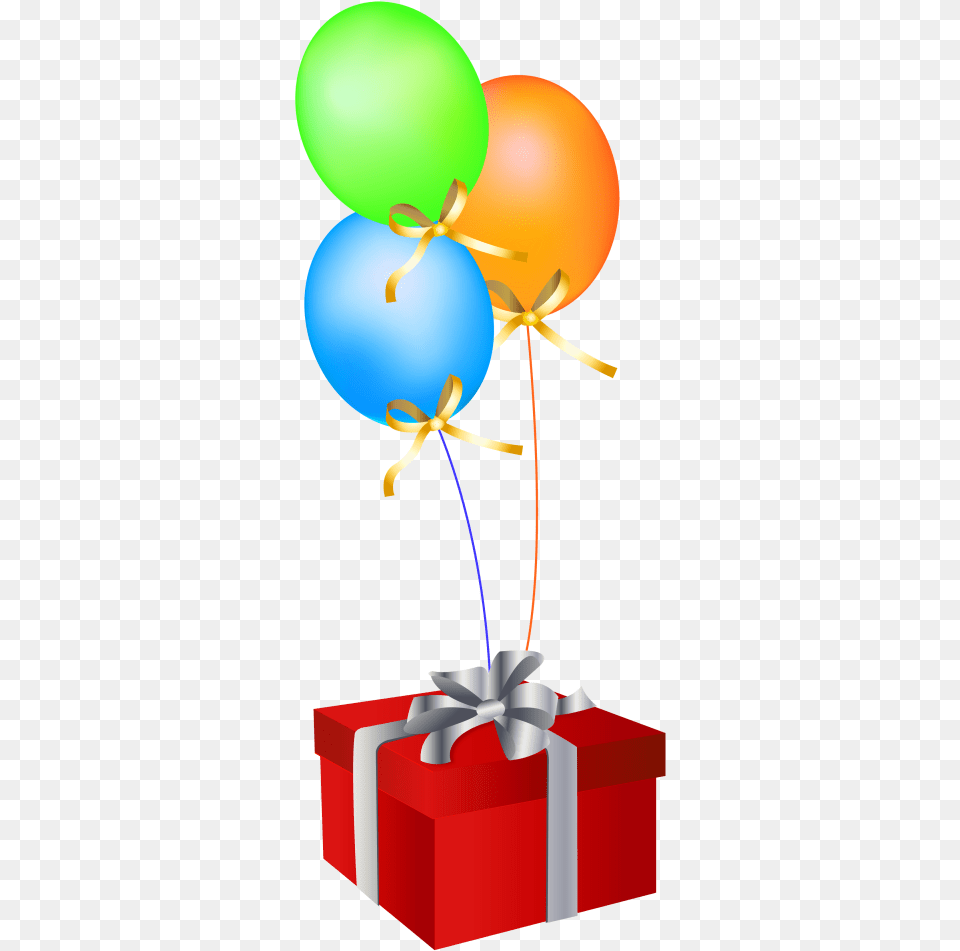 Balloon And Gift For Birthday Png Image