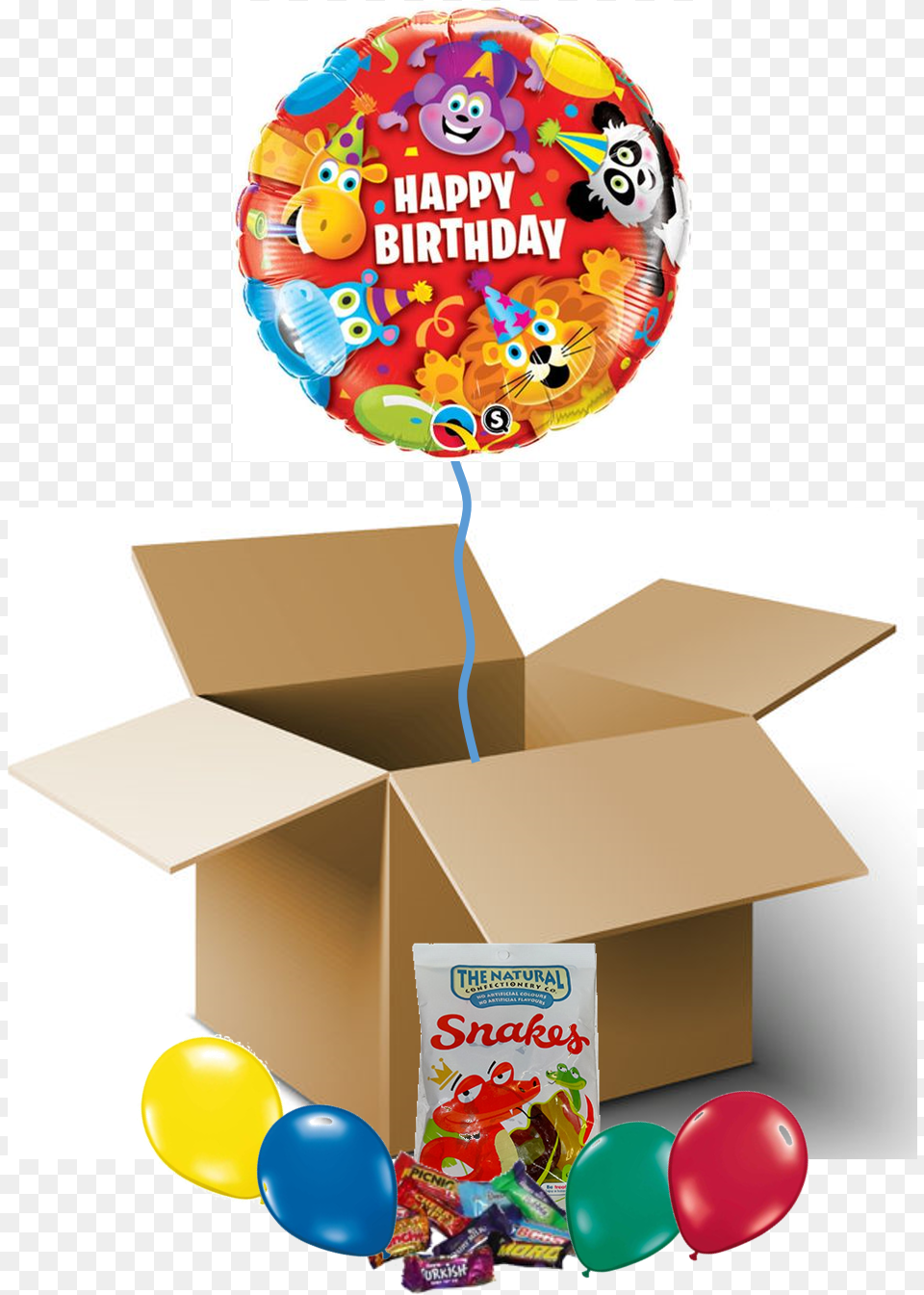 Balloon Animals Happy Birthday Party Animals Balloon Balloon, Box, Toy, Cardboard, Carton Png