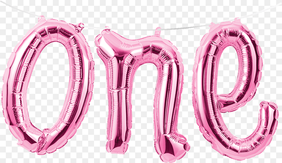 Balloon Banner Pink One One Pink Balloon, Purple, Text, Number, Symbol Png Image