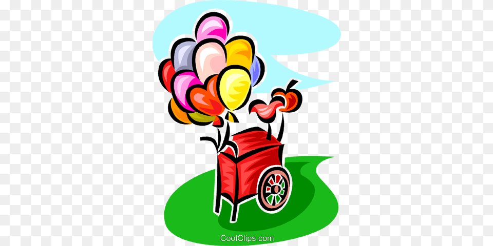 Balloon Cart Royalty Vector Clip Art Illustration, Machine, Wheel, Baby, Person Free Transparent Png