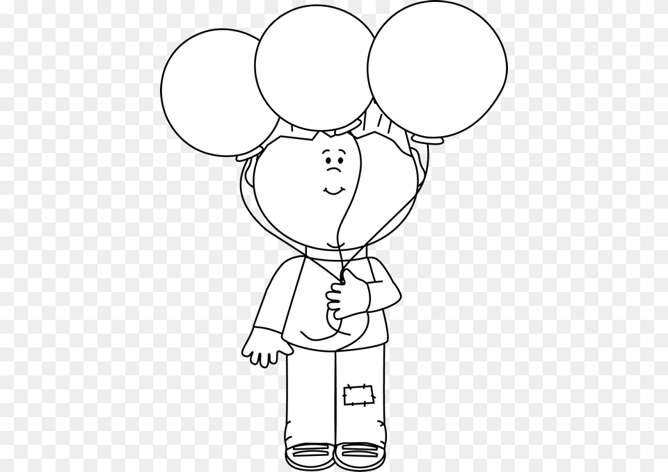 Balloon Clip Art Boy With Balloons Black And White, Baby, Person, Face, Head Free Transparent Png