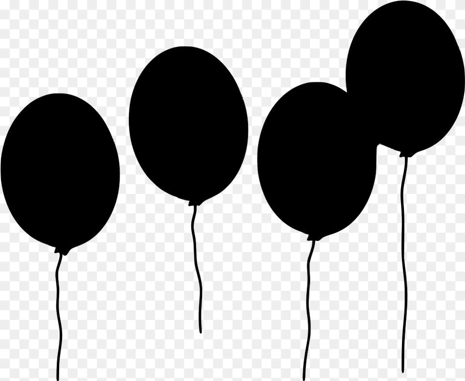 Balloon Clipart, Gray Free Png
