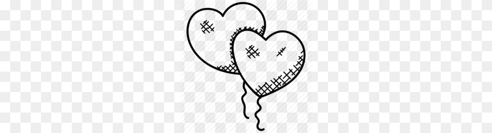 Balloon Clipart, Heart, Pattern Png