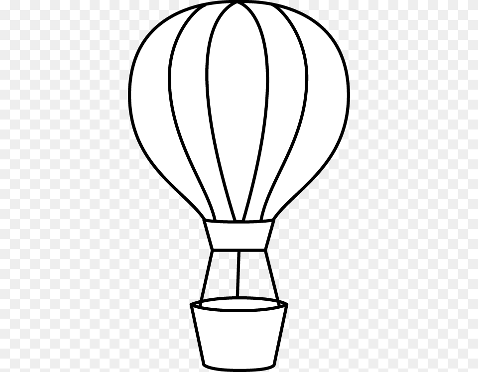 Balloon Clipart Black And White, Aircraft, Hot Air Balloon, Transportation, Vehicle Png
