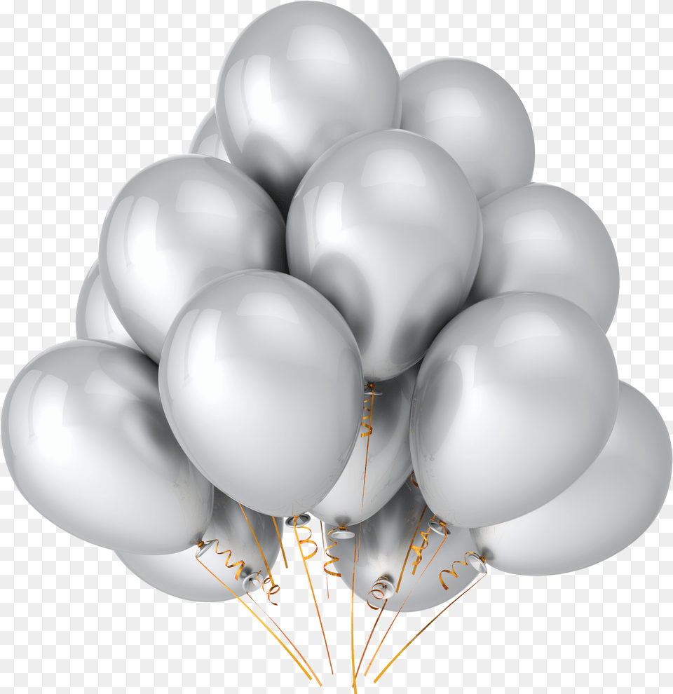 Balloon Clipart Silver Balloons Transparent, Adult, Female, Person, Woman Free Png Download