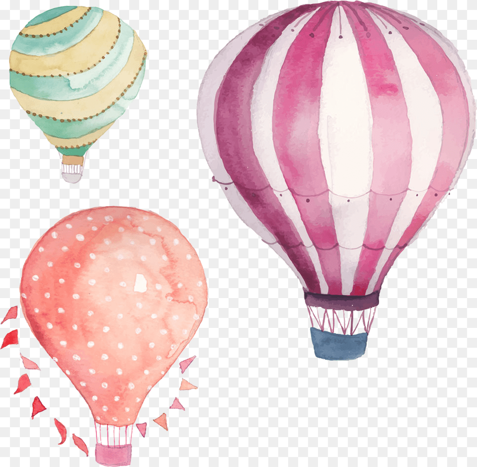 Balloon Image With Background Hot Air Balloon Watercolor, Aircraft, Hot Air Balloon, Transportation, Vehicle Png