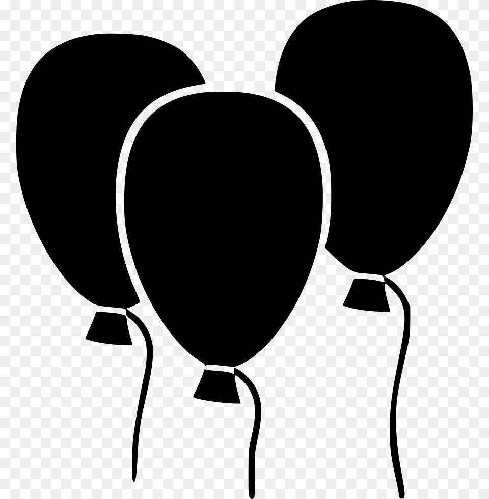 Balloon Party Balloons Balloons Black, Stencil, Silhouette Png Image