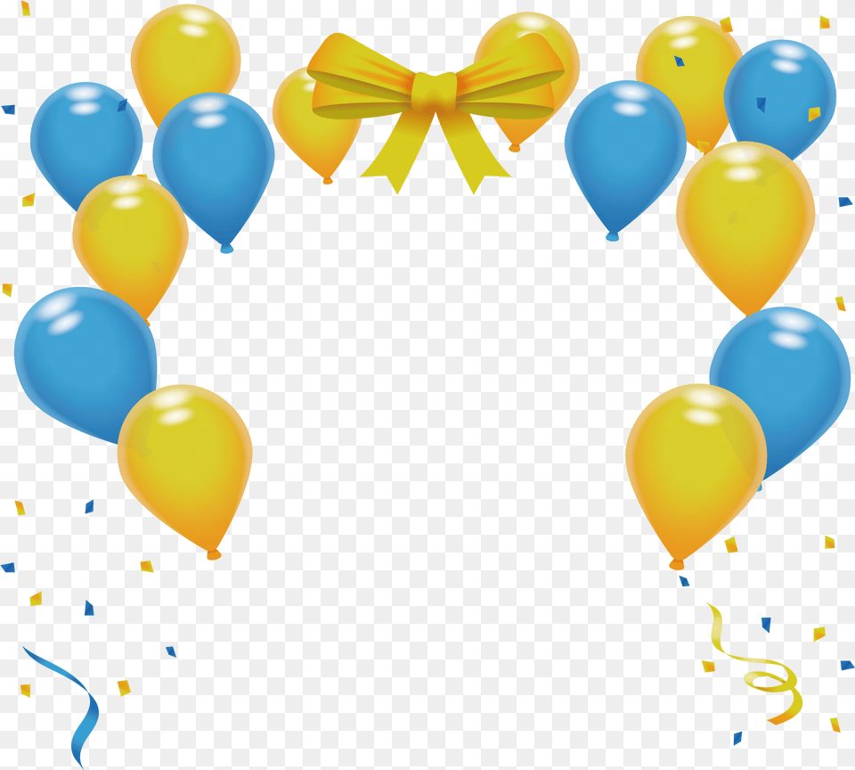 Balloon Party Transprent Blue And Yellow Balloons, Accessories, Formal Wear, Tie Free Transparent Png