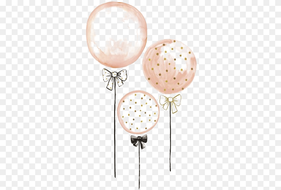 Balloon Background Arts Rose Gold Balloons Illustration, Accessories, Earring, Jewelry, Plate Free Transparent Png
