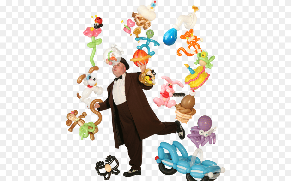 Balloon Twister Buster Balloon Juggling Different Balloon Cartoon Balloon Artist, Adult, Person, Man, Male Png