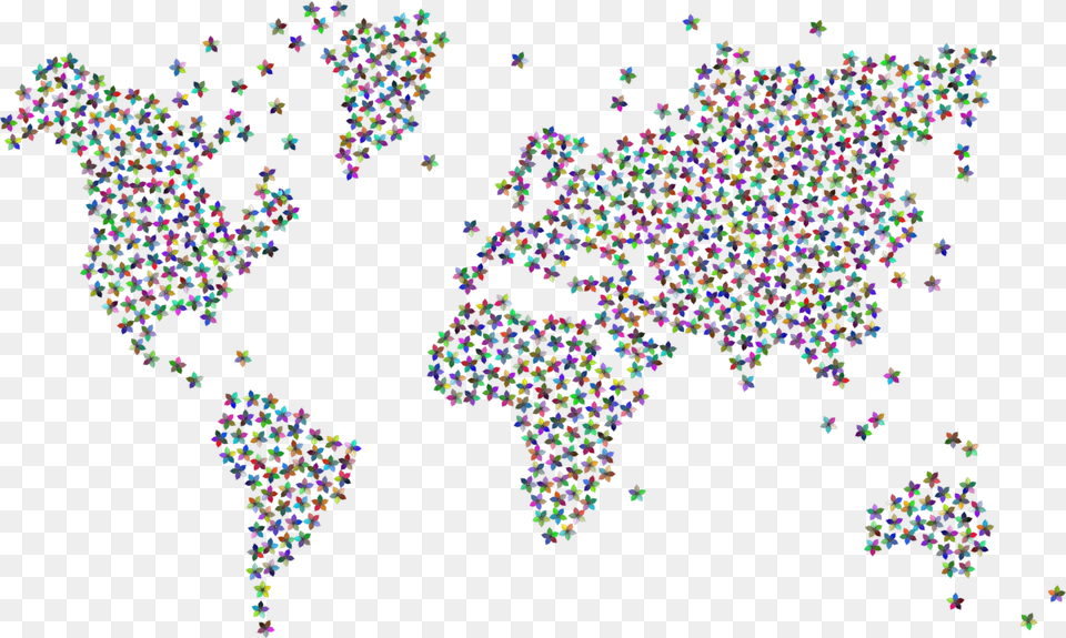 Balloonconfettiparty Supply World Map Vector, Sprinkles, Plant Free Png Download