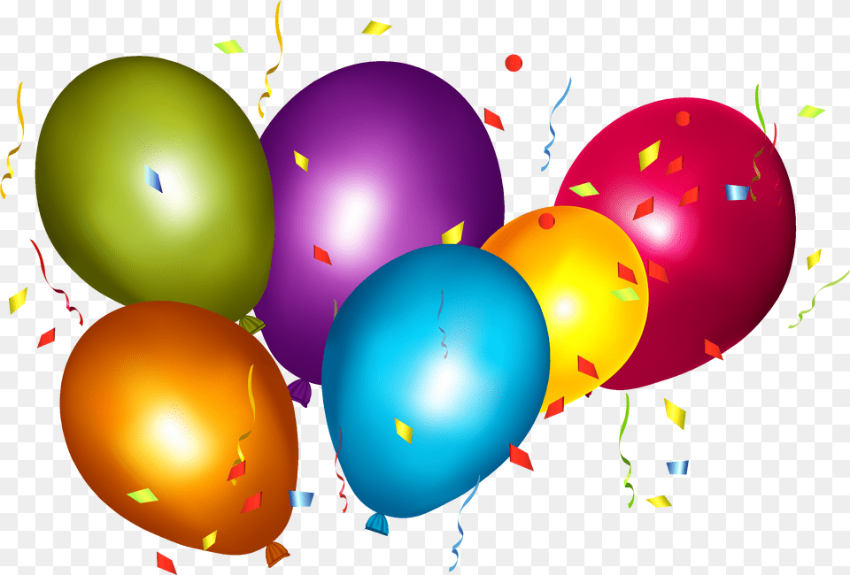 Balloons And Confetti Transparent, Balloon Png
