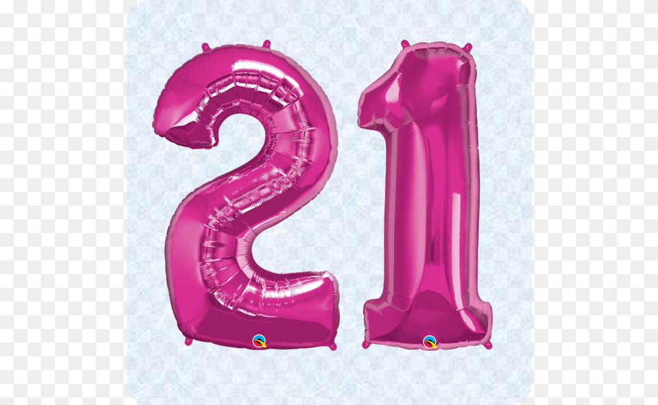 Balloons And Party Supplies Number 2 Foil Balloon Magenta, Symbol, Text Free Png Download