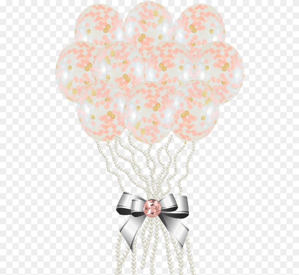 Balloons Balloon White Rosegold Confetti Pink Bead, Accessories Free Png Download