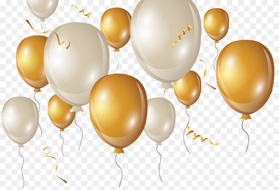 Balloons Party Gold White Celebration Freetoedit Happy Birthday Little One, Balloon, Sphere Free Png Download