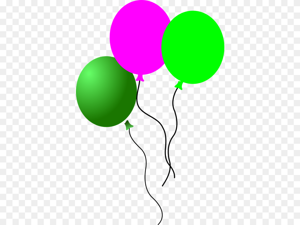 Balloons Pink Green Flying Birthday Green And Pink Balloons, Balloon Free Png