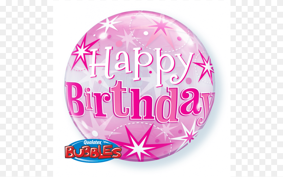 Balloons Pink Starblust Sparkle Happy Birthday Bubble Circle, Balloon, Badge, Logo, Symbol Free Transparent Png