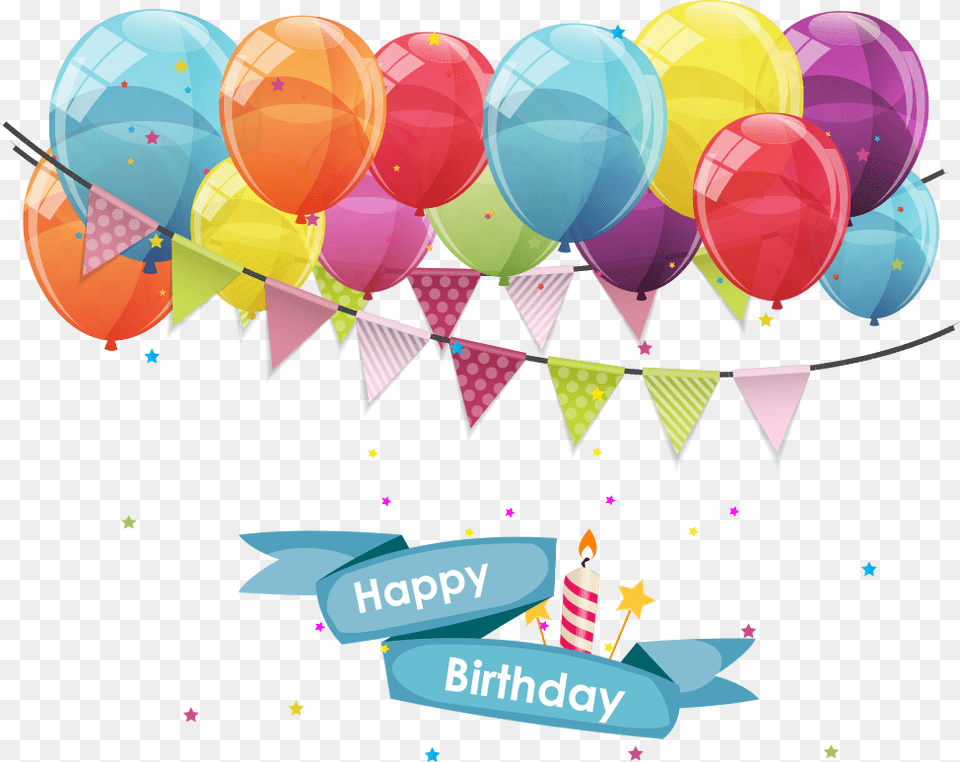 Balloons Vector Happy Birthday Happy Birthday Invitation Card, Balloon, People, Person, Candle Free Transparent Png