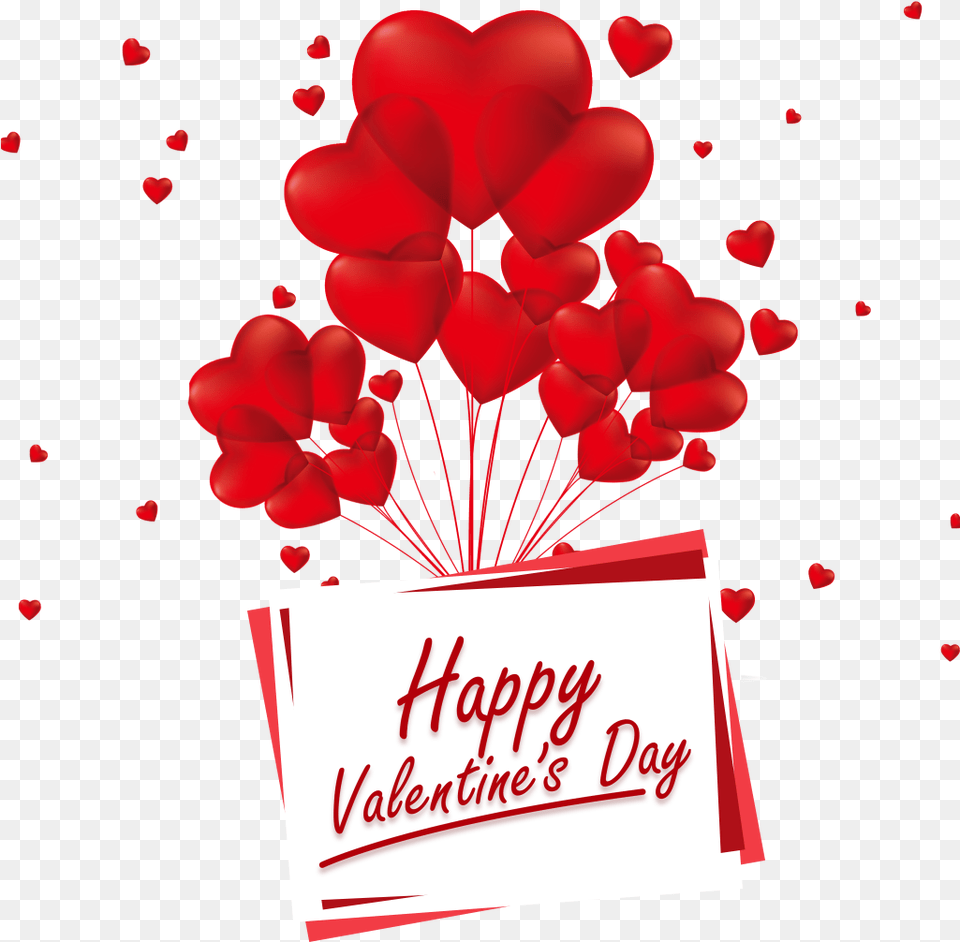 Balloons With Happy Valentine Day Download Happy Valentine Day, Envelope, Greeting Card, Mail, Balloon Free Png