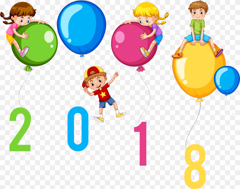 Balloons With Transparent Background Three Kids Clipart, Balloon, Baby, Person, Symbol Png