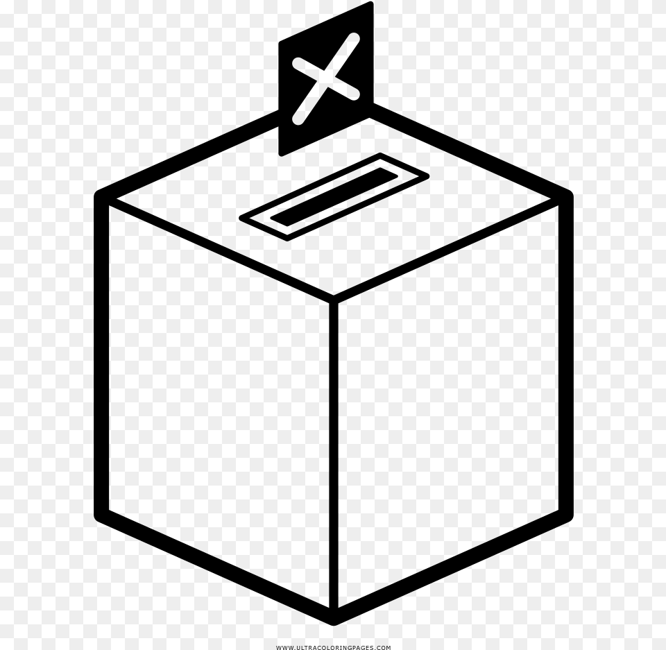 Ballot Box Coloring, Gray Free Png Download