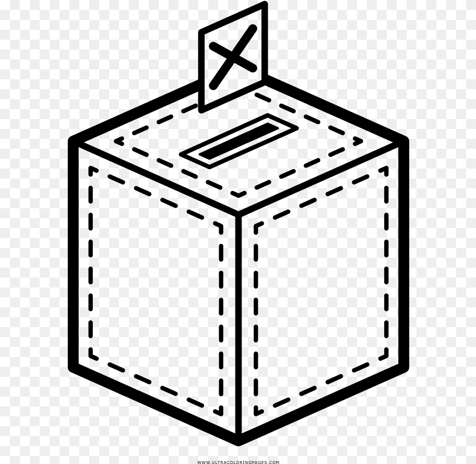 Ballot Box Coloring, Gray Png