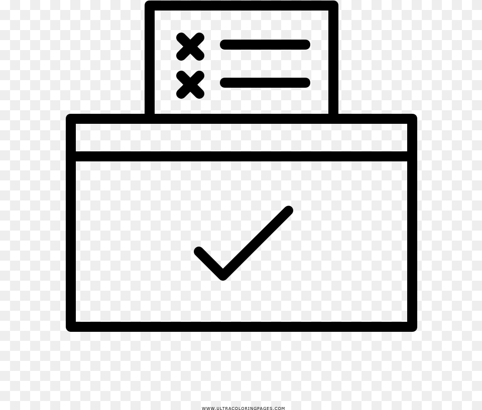 Ballot Box Coloring, Gray Png Image