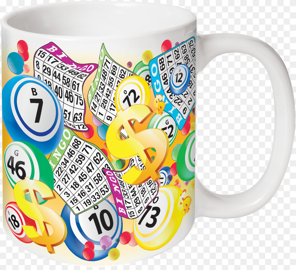 Balls And Bingo Sheets Mug Mug, Cup, Beverage, Coffee, Coffee Cup Free Png Download