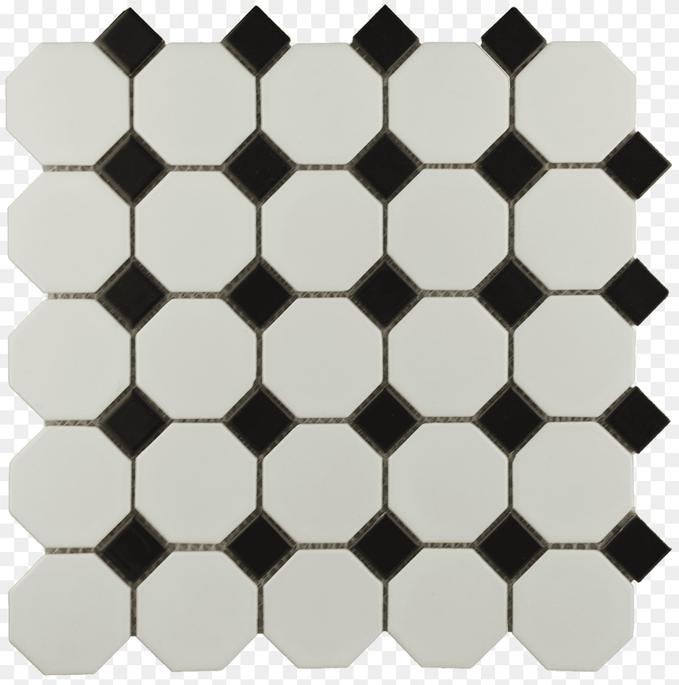 Bally Octagon Black White Mosaic, Tile, Pattern, Indoors, Interior Design Free Transparent Png