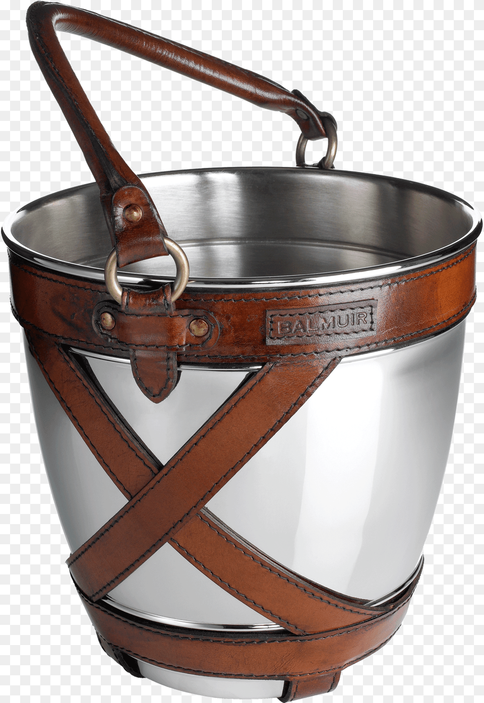 Balmuir Winston Champagne Bucket In Chrome And Leather Dutch Oven Png Image